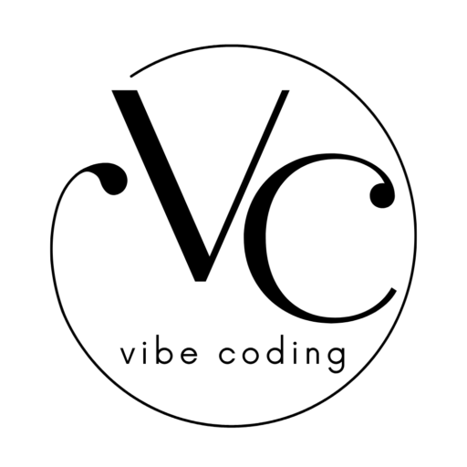 vibe coding channel logo white color transparent bg